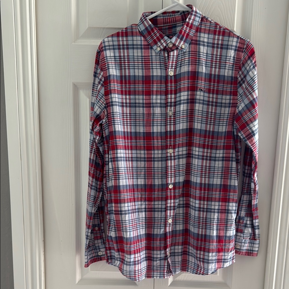 Vineyard Vines Red and Blue Casual Button Down Shirt